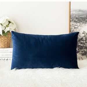 NWT Miulee Velvet Pillow Covers Dark Blue Pillowcase Soft Solid Cushion
